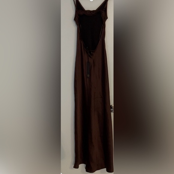 NWT HOUSE OF HARLOW 1960 Satin effect BROWN BURGUNDY DRESS. Sz S - Picture 13 of 16